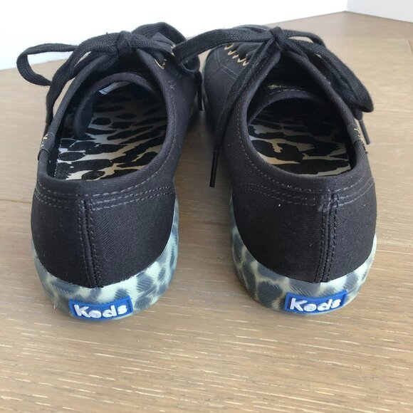 Keds Kickstart Leo Foxing Leopard Canvas Upper Lace Up Sneakers Black Sz 8.5 NWT - Picture 4 of 9